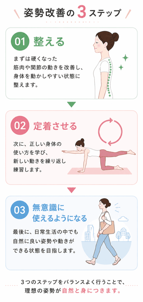 姿勢改善の3ステップ